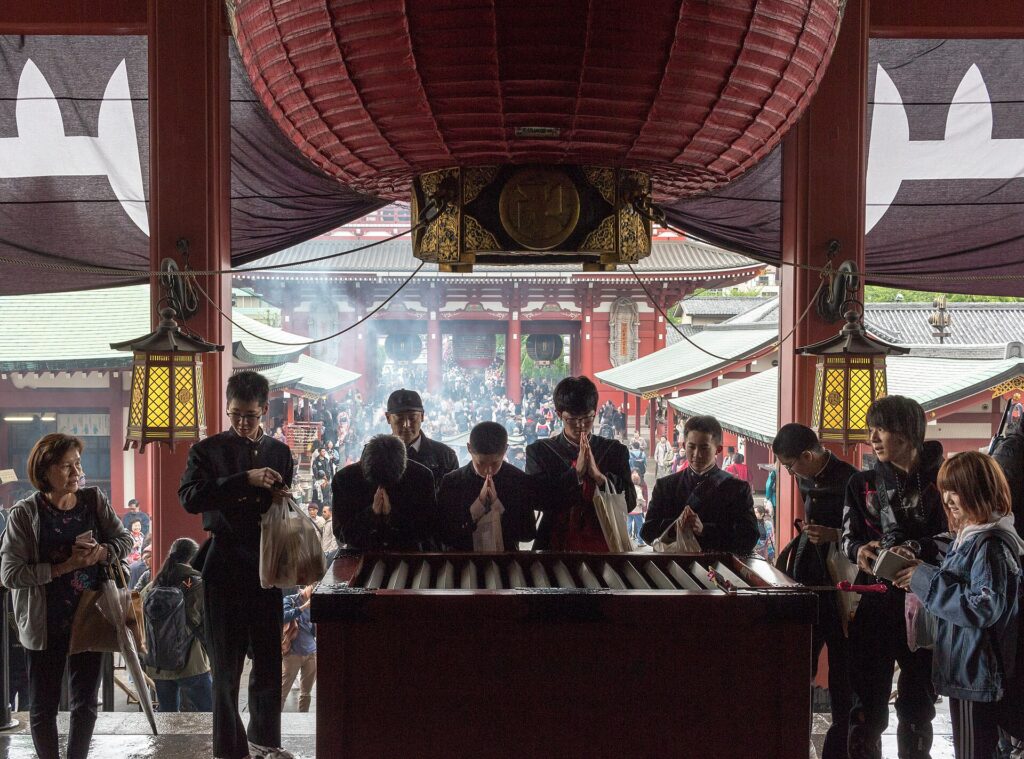 The main hall and pagoda of Senso-ji temple in Asakusa, Tokyo