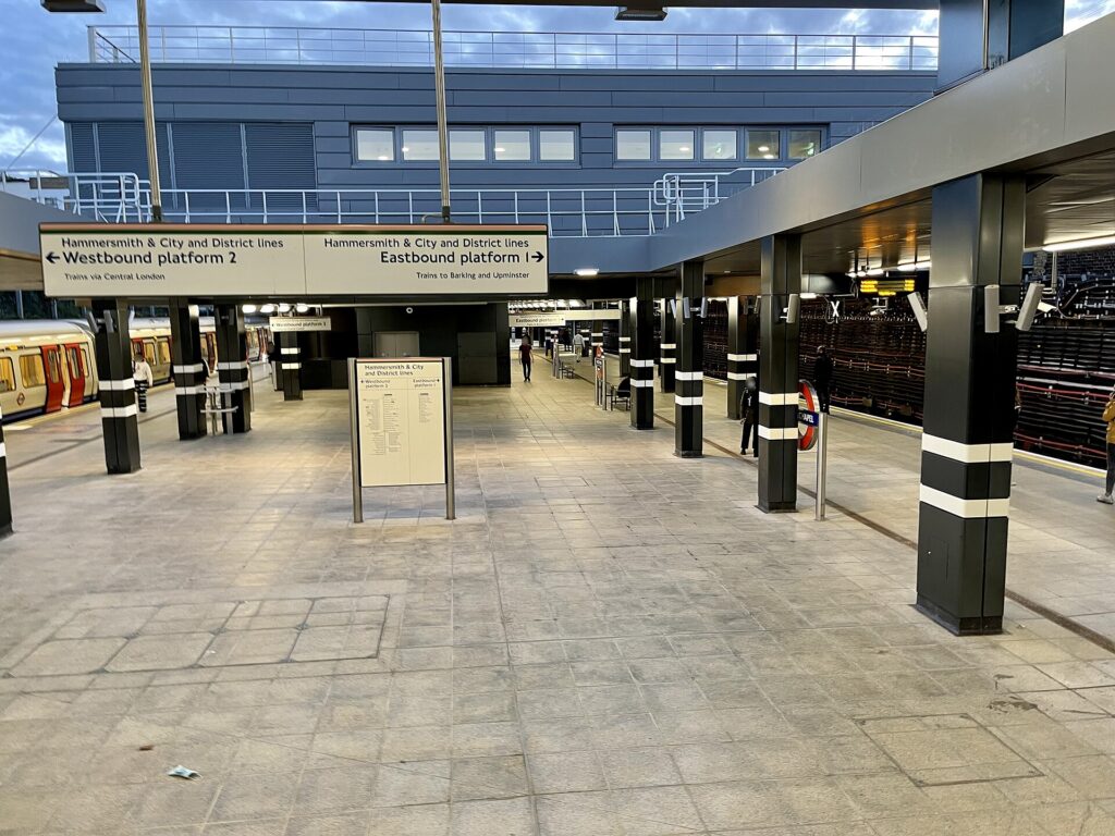 London Underground platforms at Whitechapel station