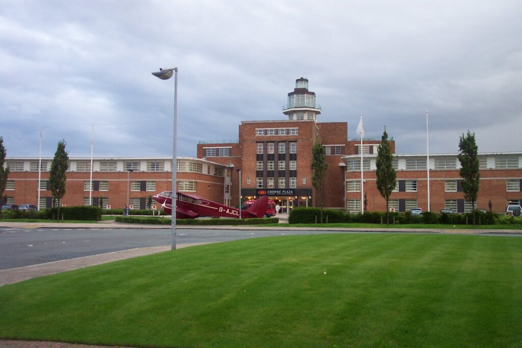A hotel beside an airport terminal