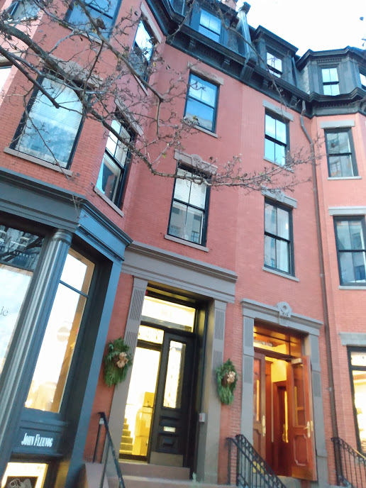 Brownstones on Newbury Street in Back Bay, Boston