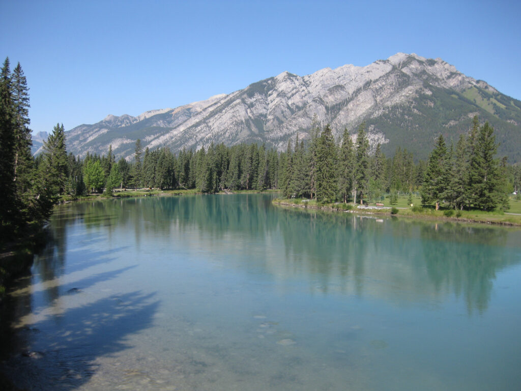 The Bow River running through Calgary