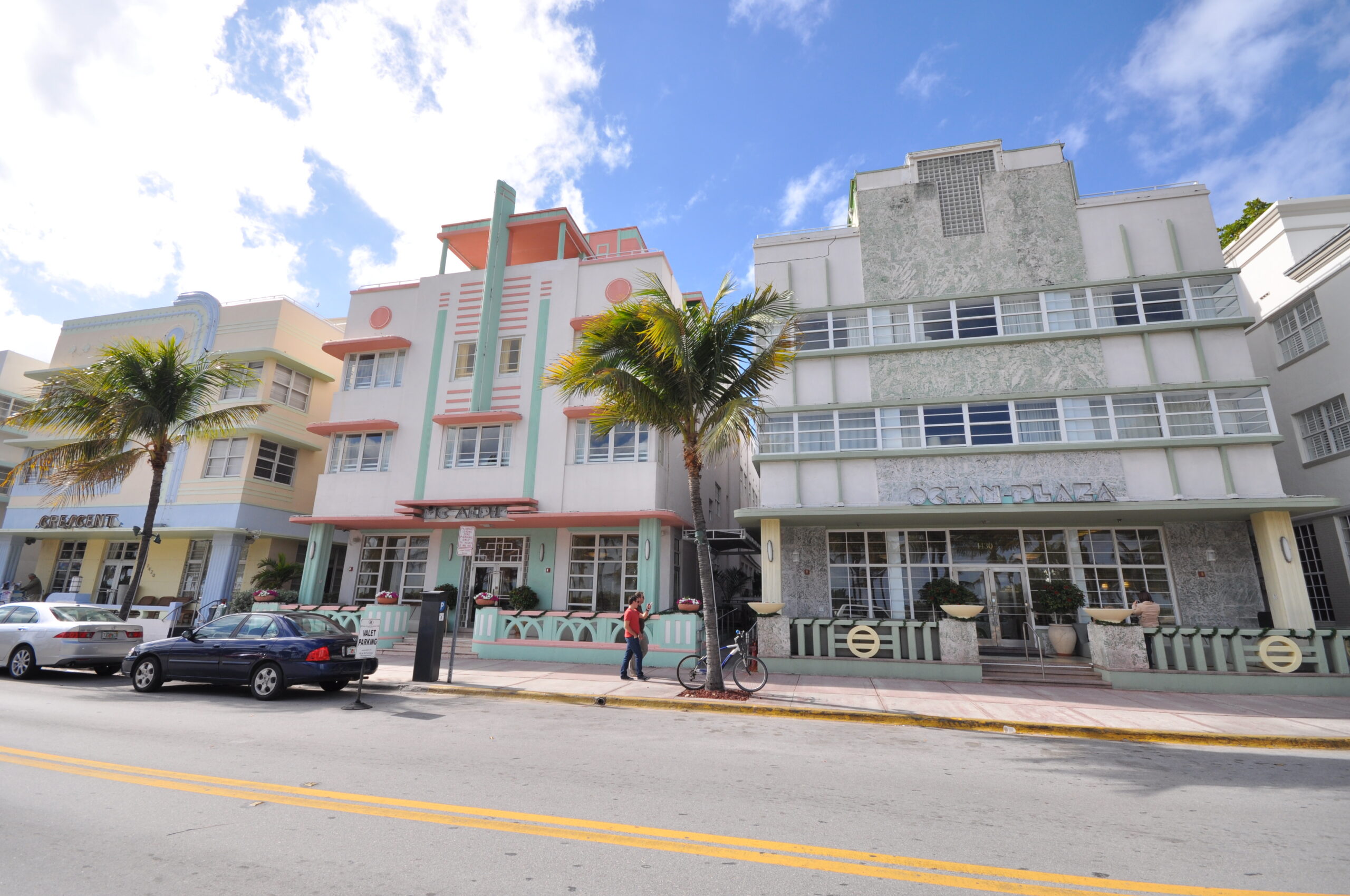 Art Deco buildings on Ocean Drive in South Beach, Miami