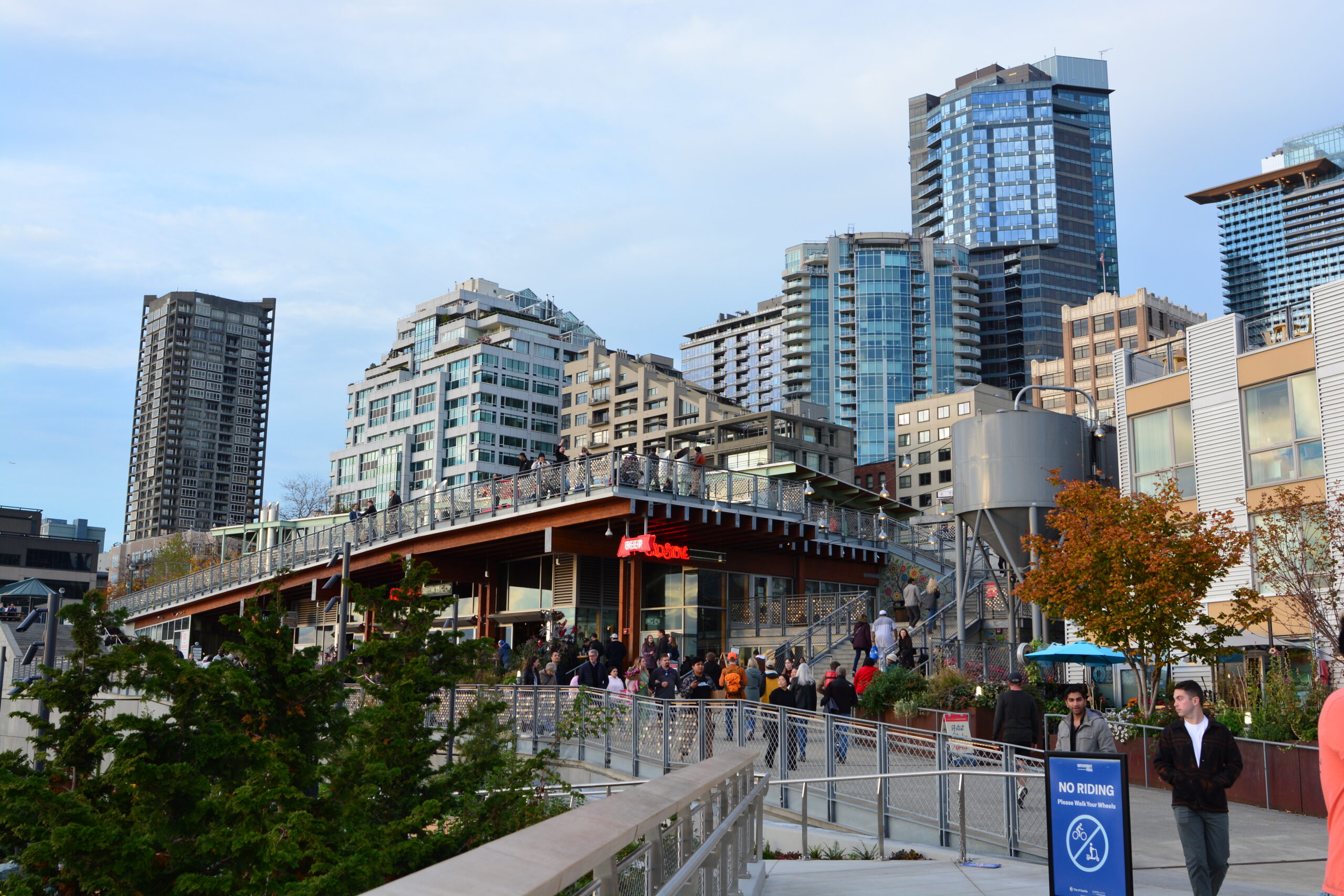 Pike Place Market MarketFront with the Seattle skyline