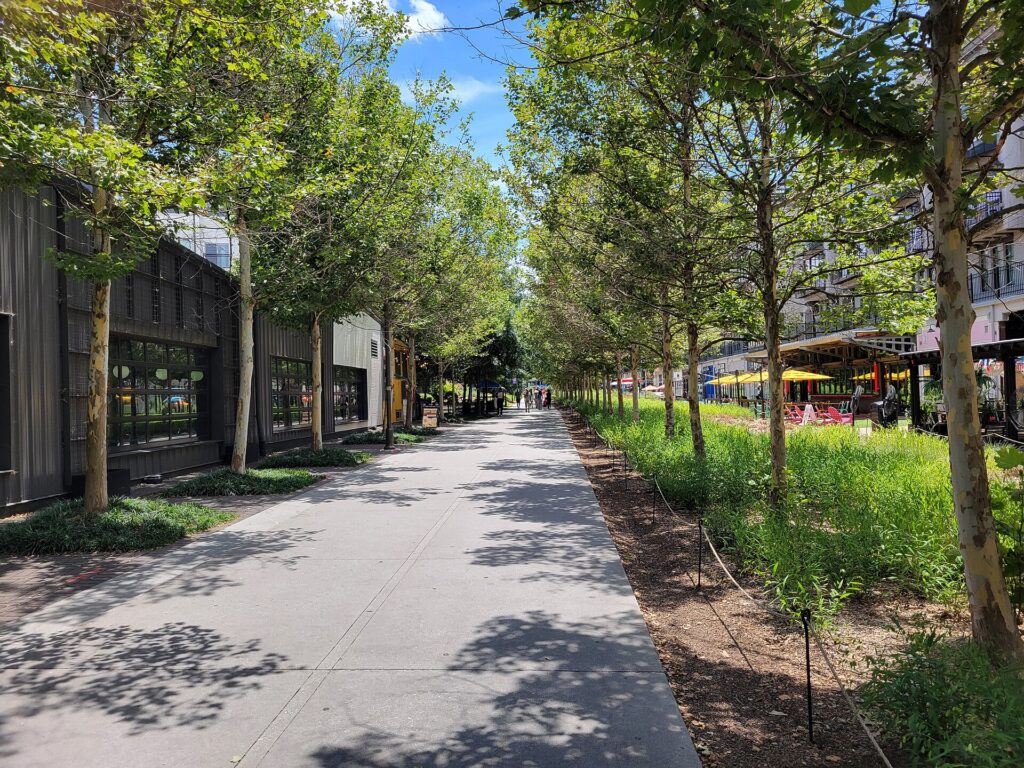 Walkers and cyclists on the Atlanta BeltLine Eastside Trail in Inman Park
