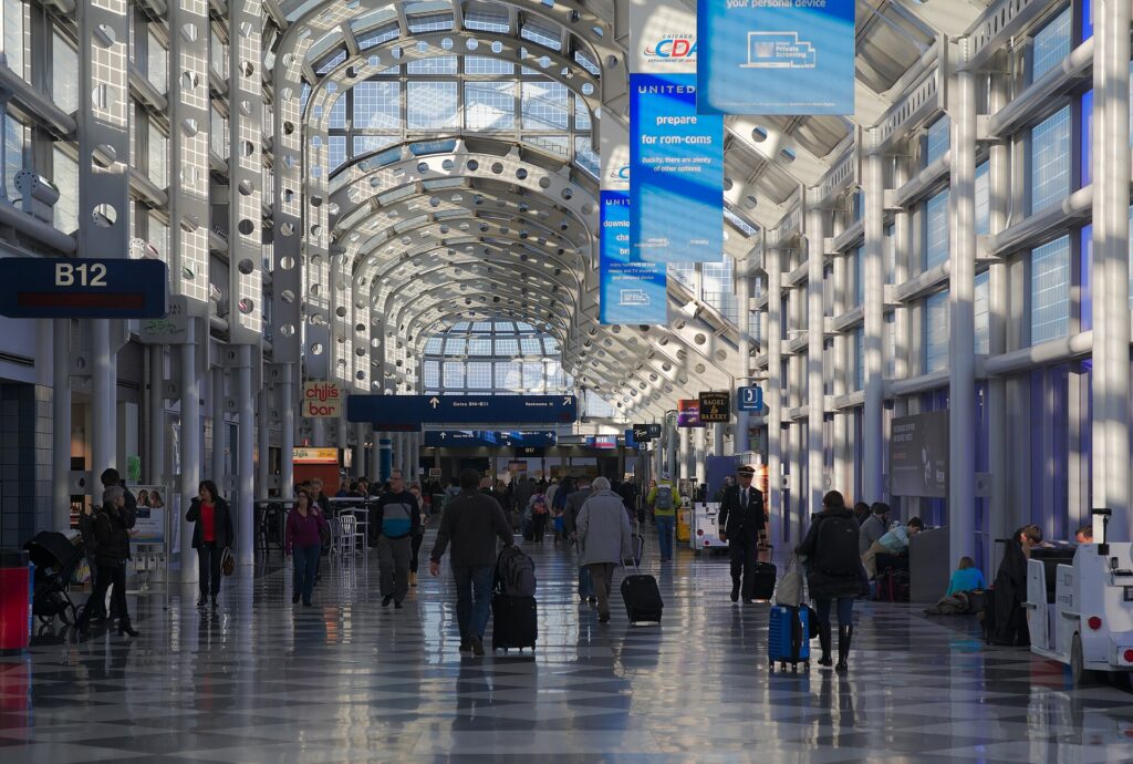 Concourse B in Terminal 1 at Chicago O'Hare International Airport