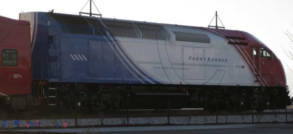 A UTA FrontRunner commuter train at Provo station