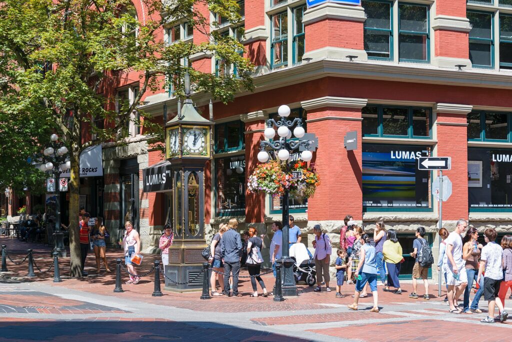 The Gastown steam clock on Water Street, Vancouver
