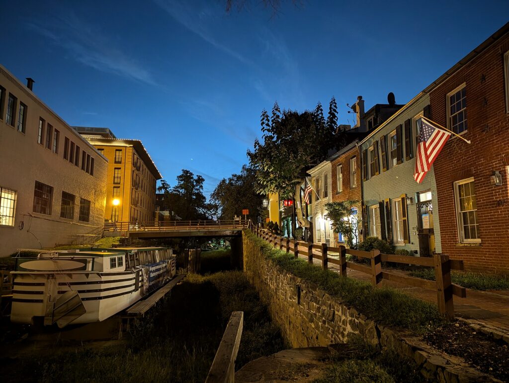 Row houses along the C&O Canal in Georgetown, Washington, DC