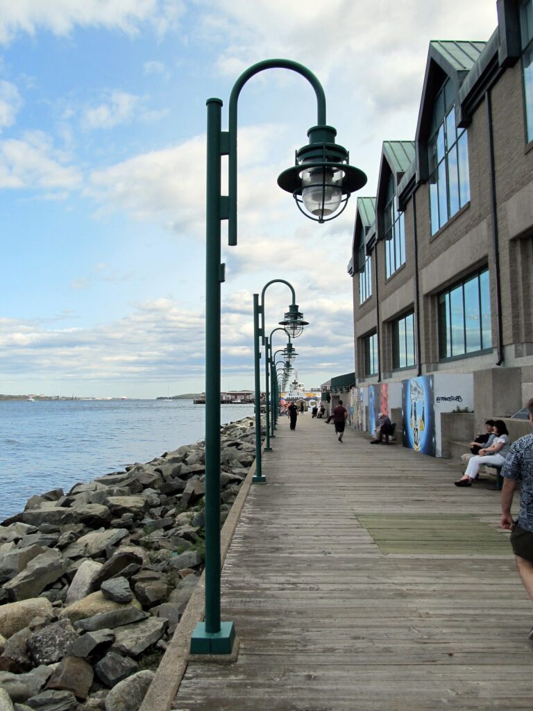 The Halifax waterfront boardwalk on a summer day