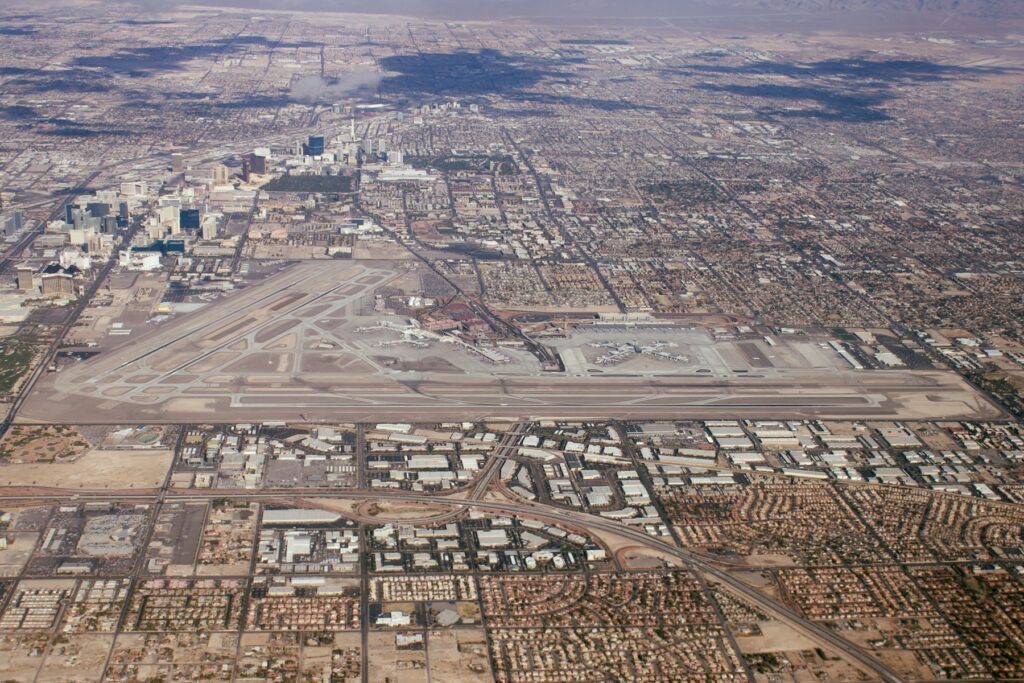 Harry Reid International Airport (LAS), formerly McCarran, in Las Vegas