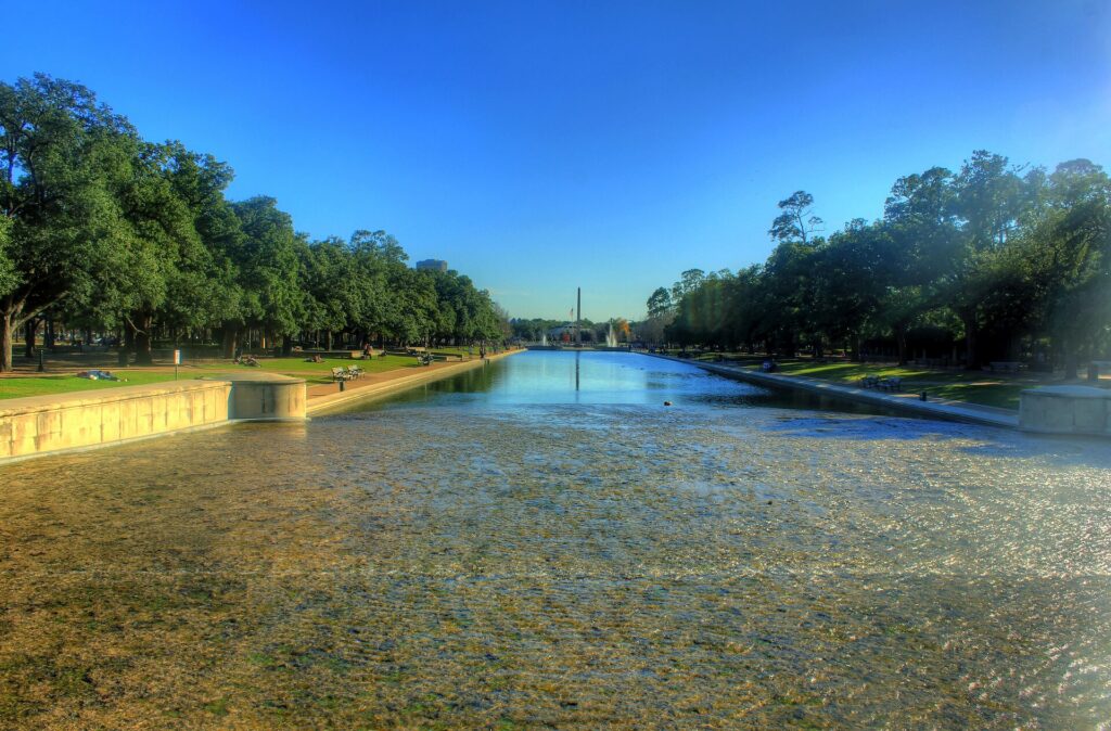 The pond in Hermann Park, Houston
