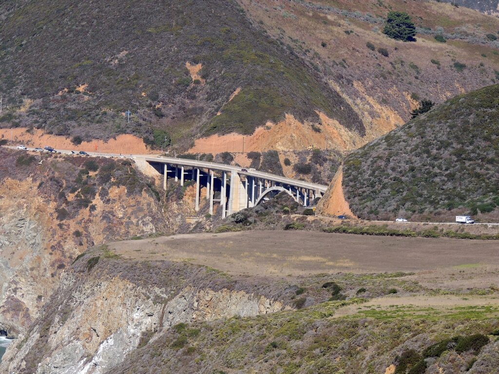 Highway 1 and Bixby Creek Bridge on the Big Sur coast