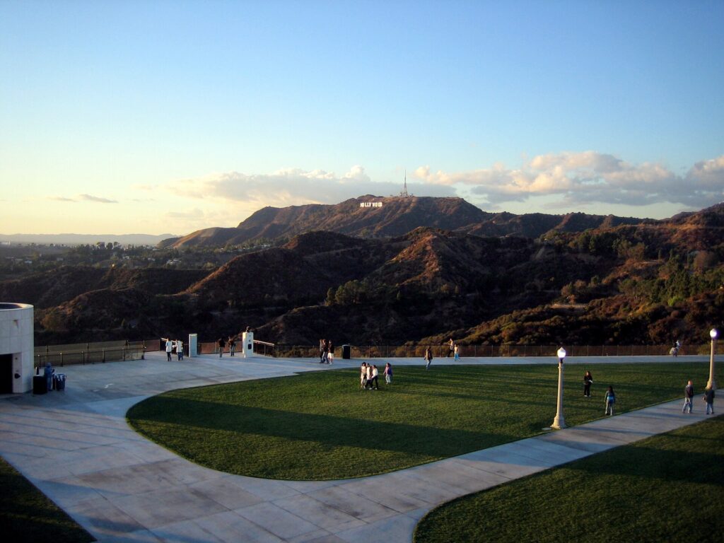 The Hollywood Sign on Mount Lee above Los Angeles