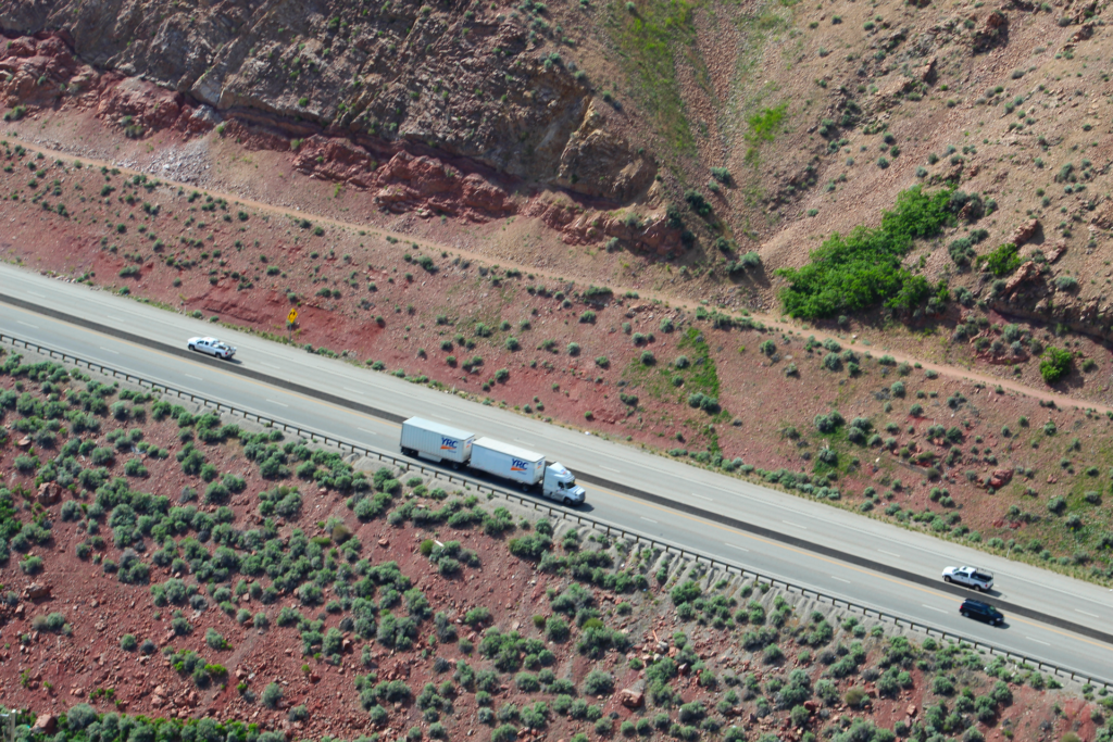 Interstate 80 climbing through Parleys Canyon east of Salt Lake City