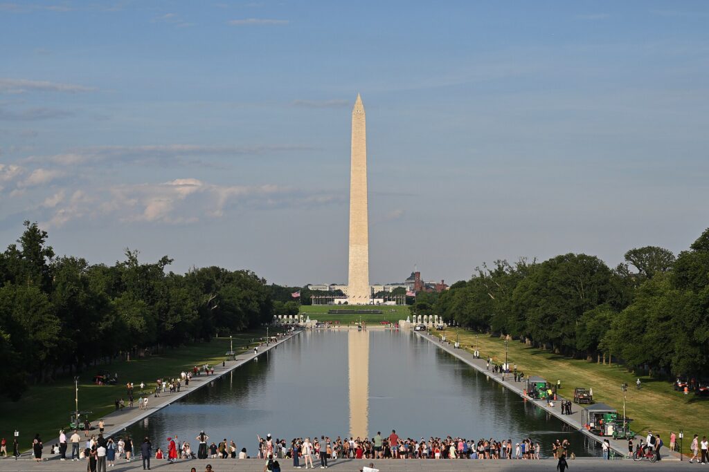 The Lincoln Memorial Reflecting Pool with the Washington Monument beyond