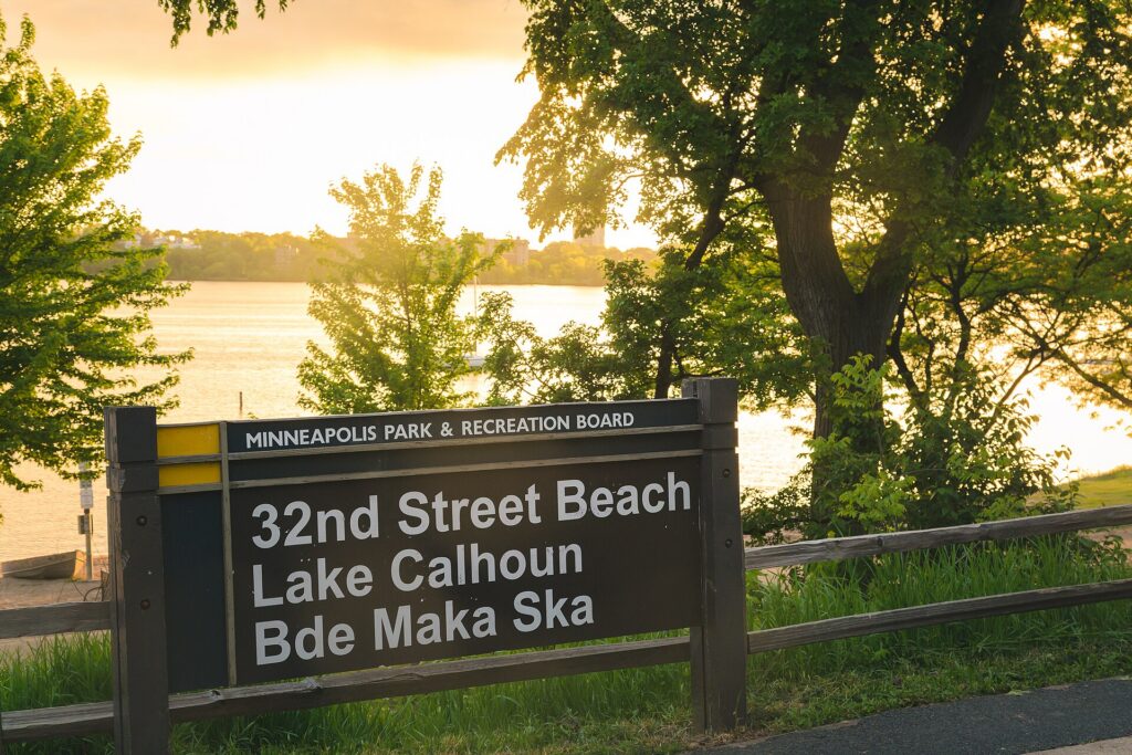 The 32nd Street beach on Bde Maka Ska, the largest of the Minneapolis lakes