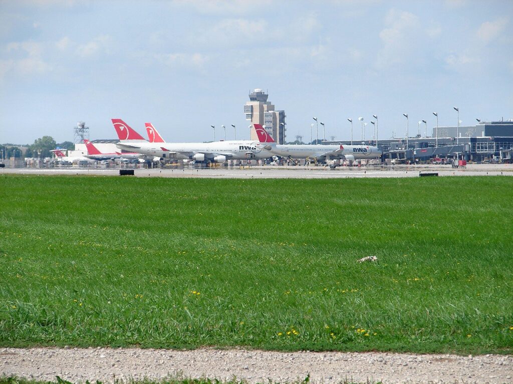 The departures area at Minneapolis-Saint Paul International Airport (MSP)
