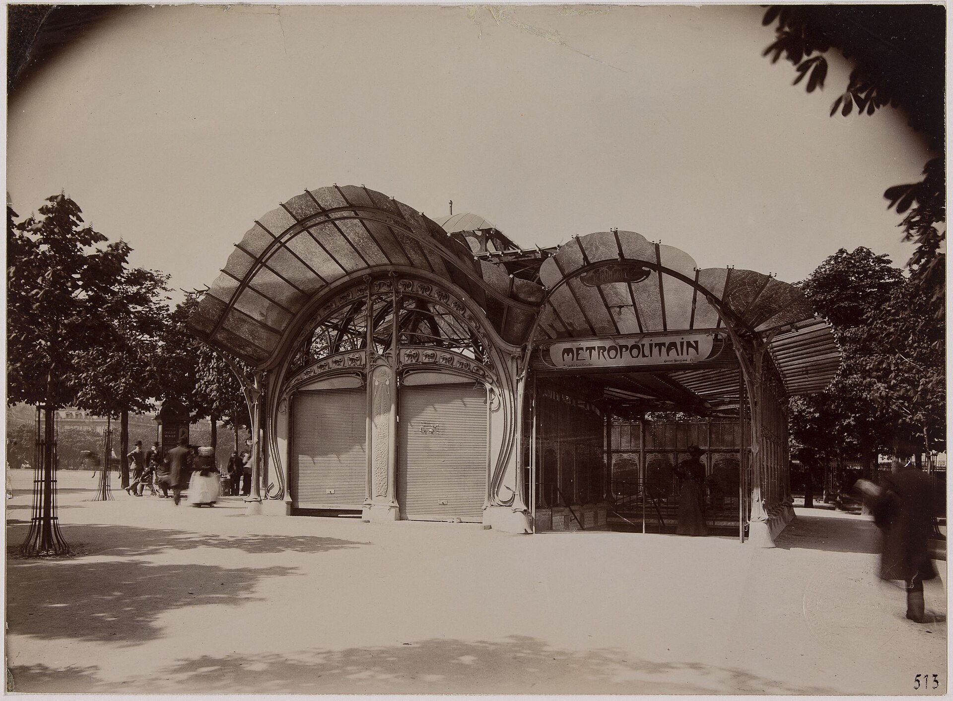 The Art Nouveau Guimard entrance of Porte Dauphine Métro station in Paris