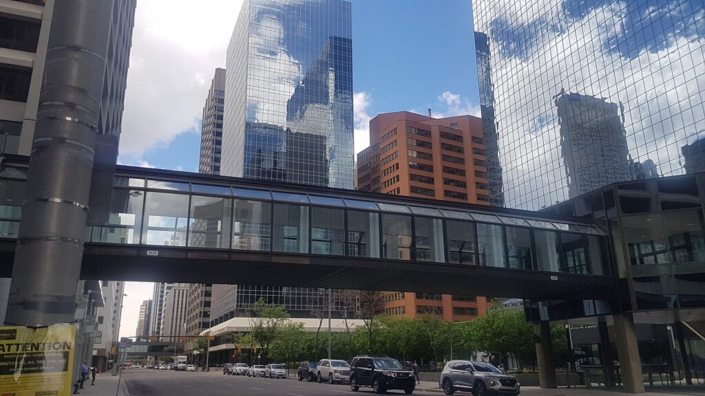 One of the +15 elevated walkways connecting downtown Calgary buildings
