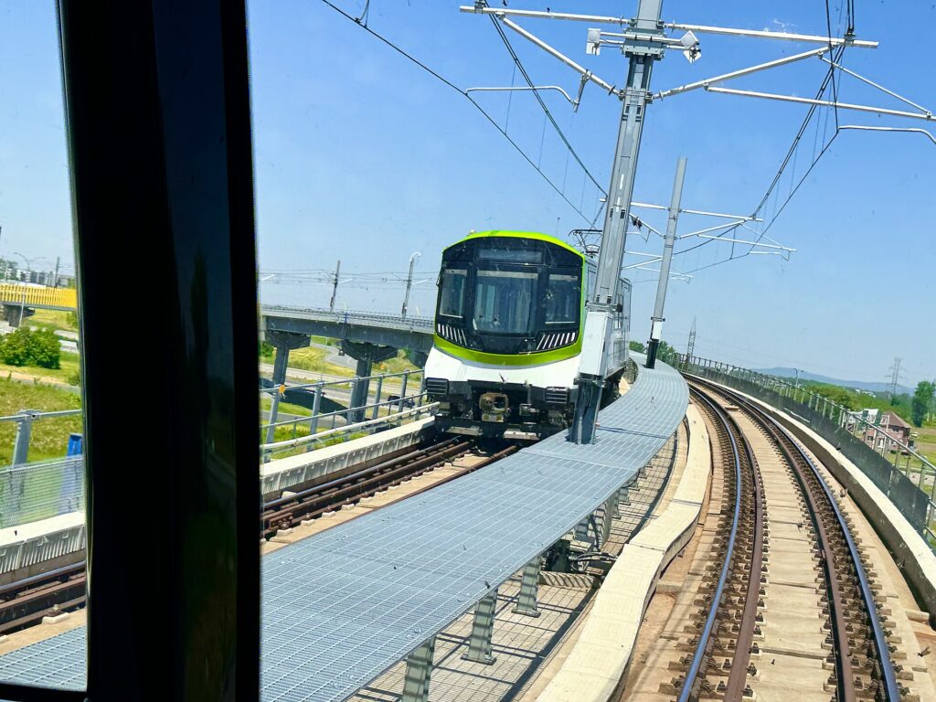 A REM light-rail train in Montreal