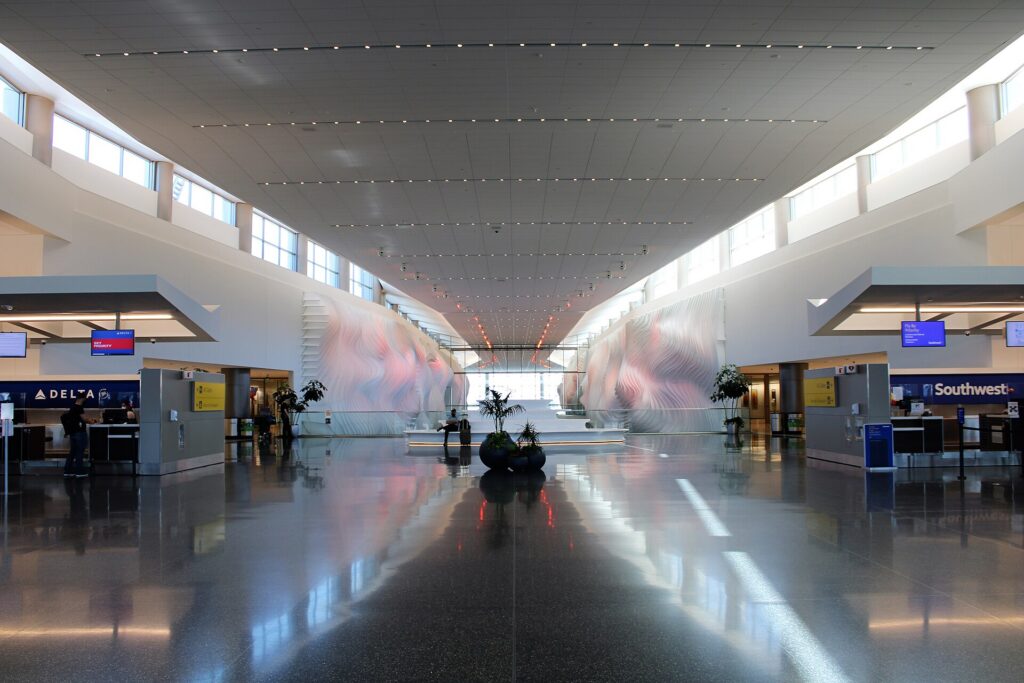 Inside the new terminal at Salt Lake City International Airport (SLC)