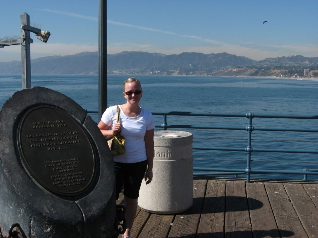 Santa Monica Pier and the Pacific Park ferris wheel at the end of Route 66