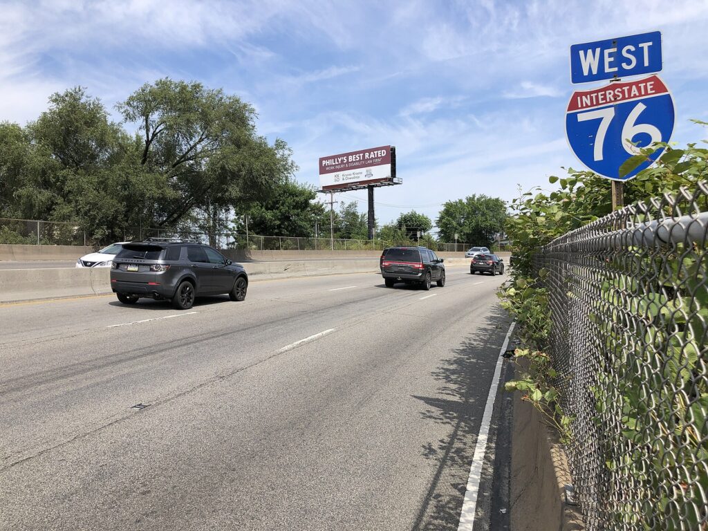 Traffic on the Schuylkill Expressway (Interstate 76) in Philadelphia