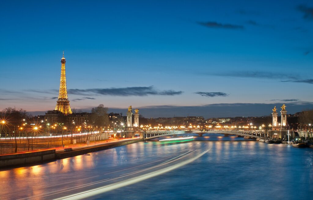 The Pont Alexandre III across the Seine in central Paris