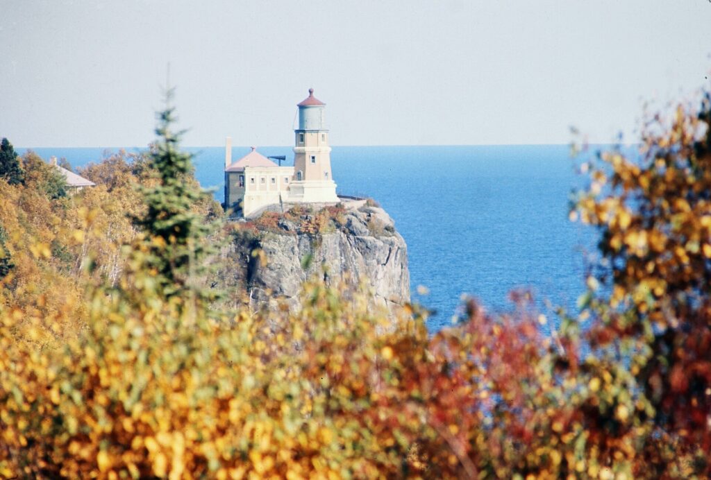 Split Rock Lighthouse on the cliffs above Lake Superior
