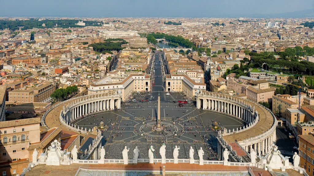 St Peter's Basilica and St Peter's Square in Vatican City