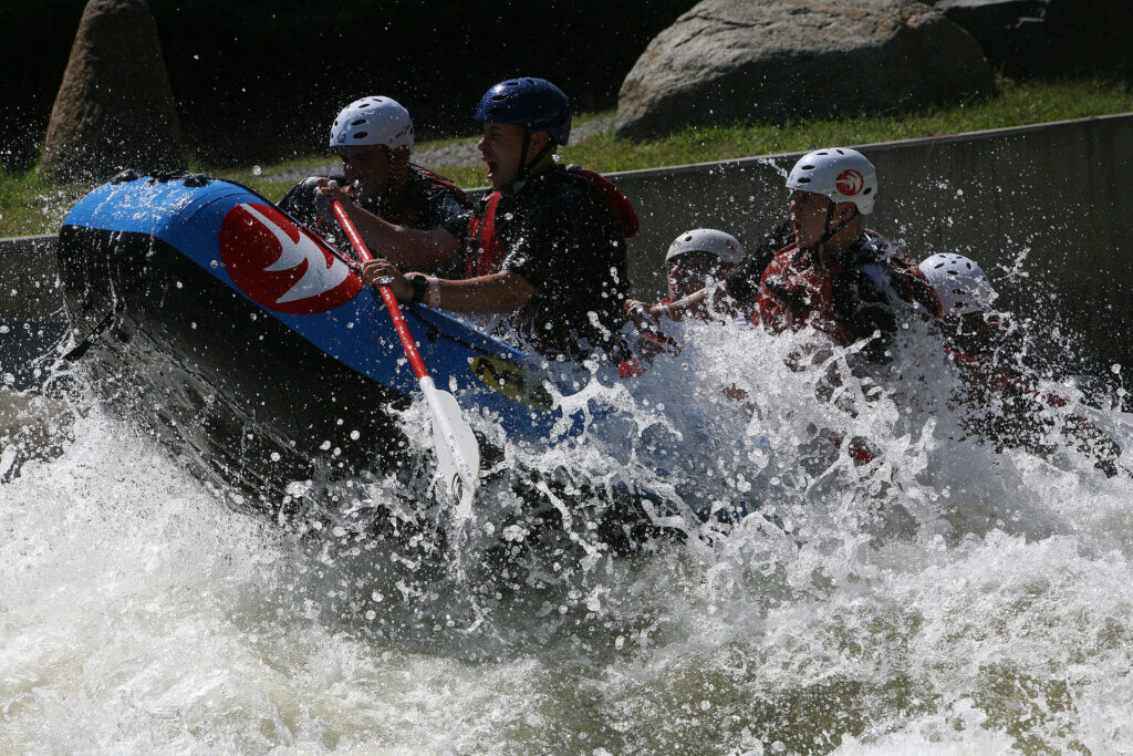 The man-made whitewater channels of the U.S. National Whitewater Center in Charlotte