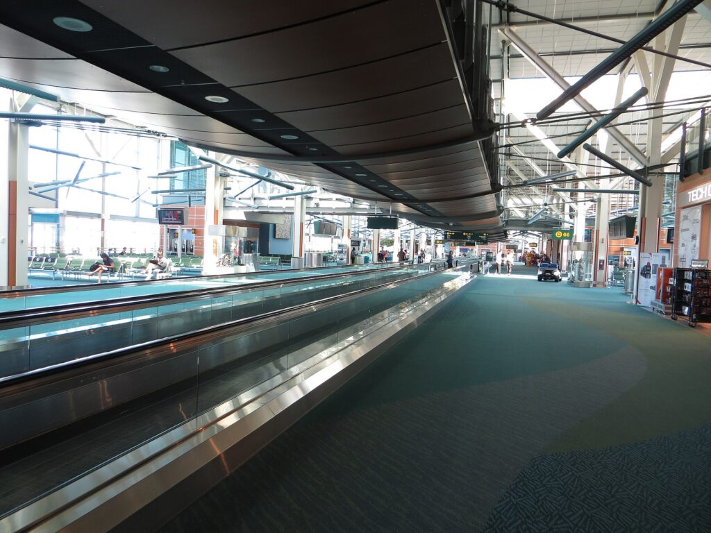Inside the terminal at Vancouver International Airport (YVR)