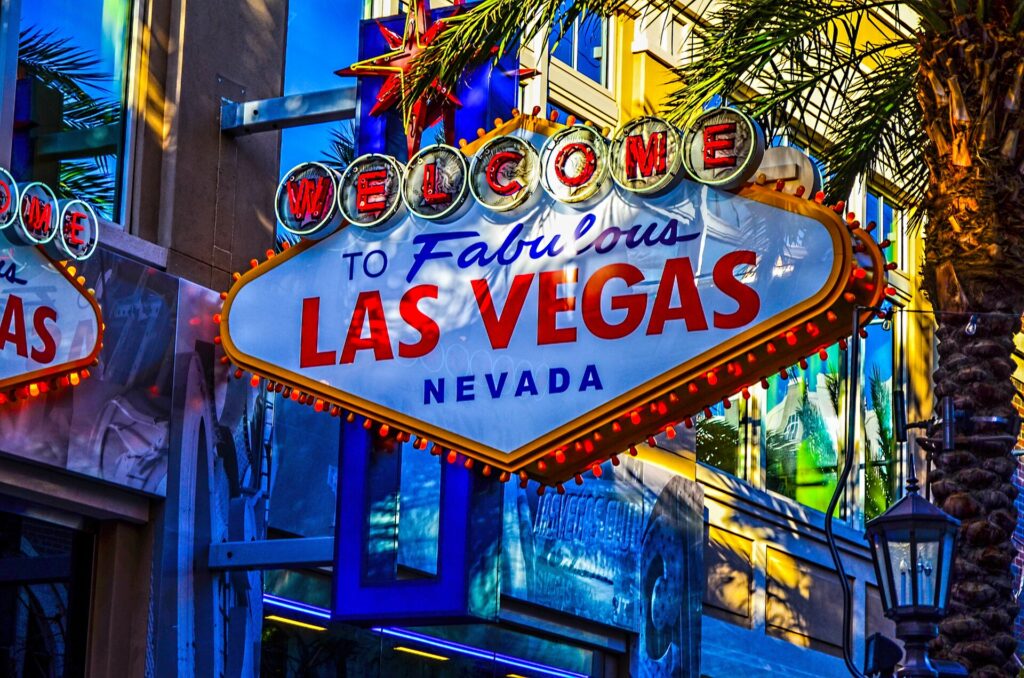 The Welcome to Fabulous Las Vegas sign at the south end of the Strip