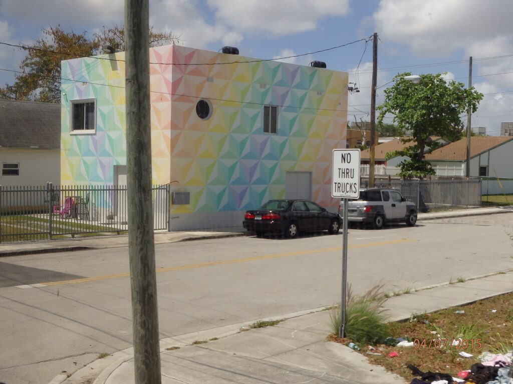 Large-scale murals in the Wynwood arts district of Miami