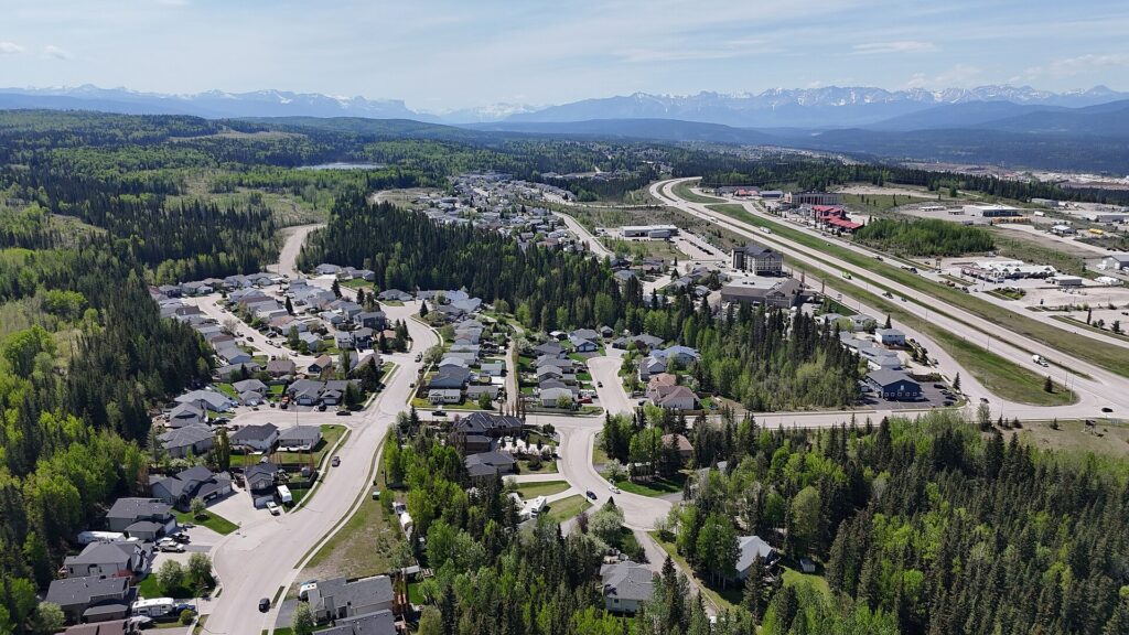 The Yellowhead Highway approaching the Rockies in Jasper National Park